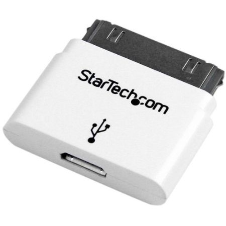 StarTech.com White Apple 30-pin Dock Connector to Micro USB Adapter for iPhone / iPod / iPad with Stepped Connector