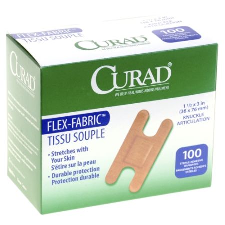 Medline Adhesive Knuckle Bandages, 1 1/2" x 3", Box Of 100