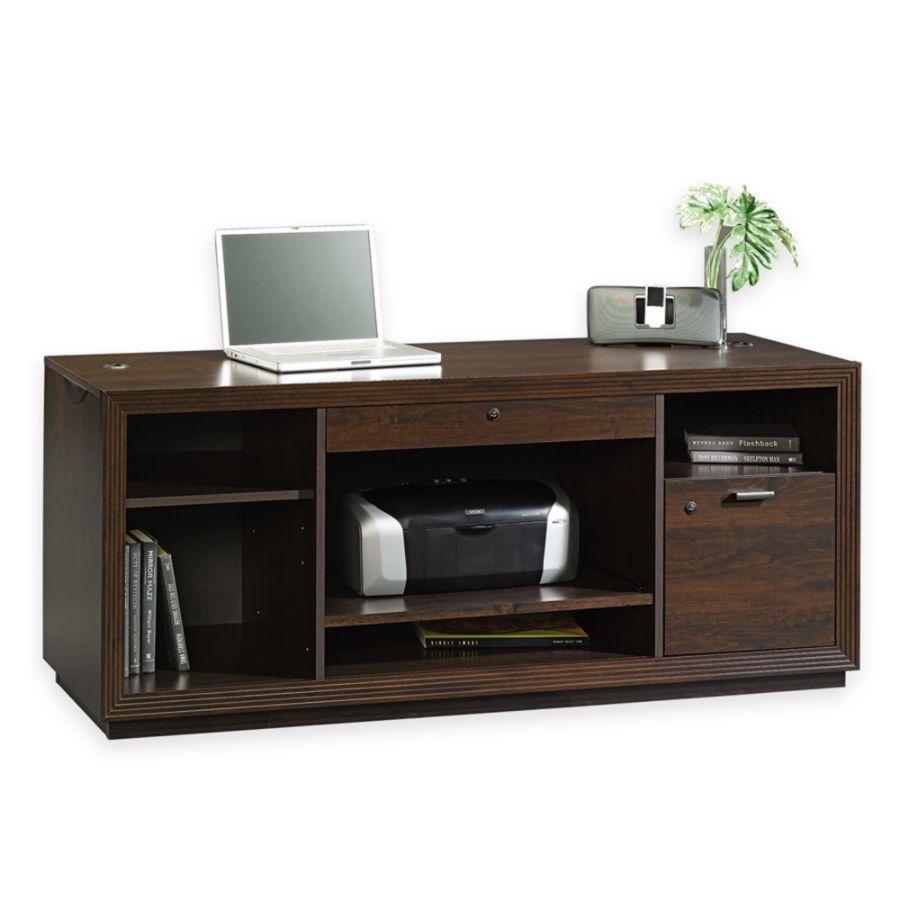 Sauder&reg; Forte Collection Credenza, 24 3/8"H x 59 1/8"W x 19 7/8"D, Dark Alder
