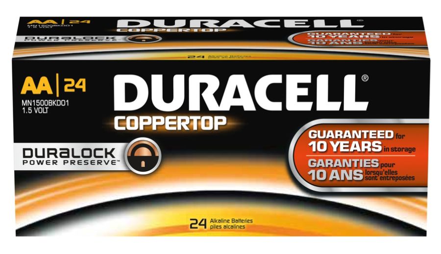 Duracell Coppertop AA Alkaline Batteries Box