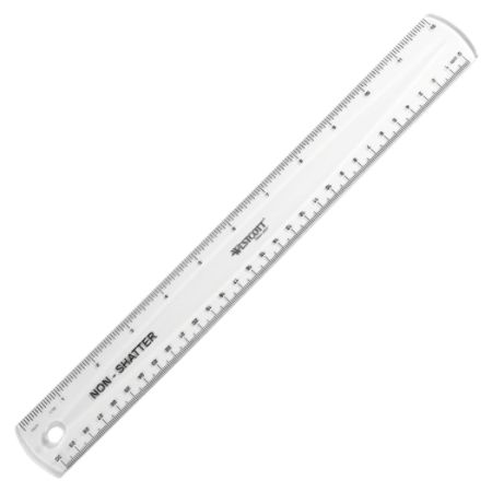 Office Depot&reg; Brand Non-Shatter Plastic Ruler, 12", Clear