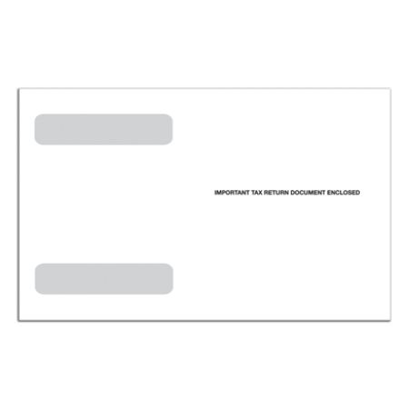 ComplyRight Tax Envelopes, Double Window, For W-2 Form L225, 5 5/8" x 9", White, Pack Of 100