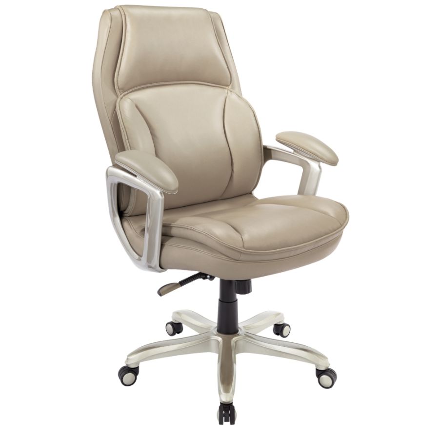 Style@Work By Thomasville&reg; Vanarro High-Back Chair, Almond/Chrome