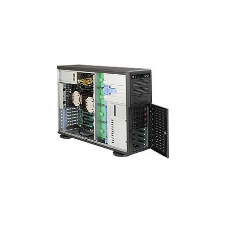 Supermicro SuperWorkstation 7047A-T Barebone System - 4U Tower - Intel C602 Chipset - Socket R LGA-2011 - 2 x Processor Support - Black
