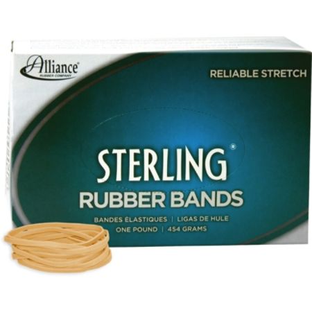 Alliance Sterling Rubber Bands, #32 - Size: #32 - 3" Length x 0.063" Widths - 1 lb Box - Natural Crepe