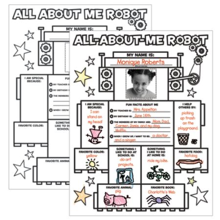 Scholastic Instant Personal Posters All About Me Robot by Office Depot ...