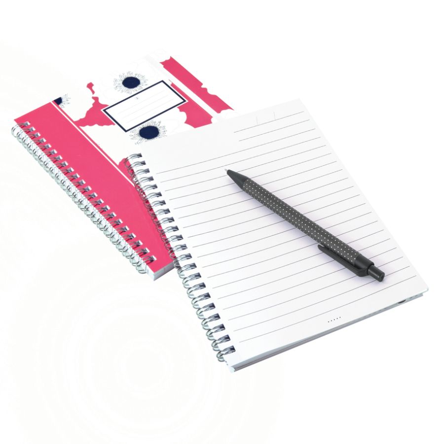 See Jane Work Spiral Notebooks, 5 3/4" x 8", Wide Ruled, 80 Sheets, Pink Floral