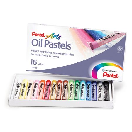 Pentel Arts&reg; Oil Pastels, Assorted Colors, Pack Of 16