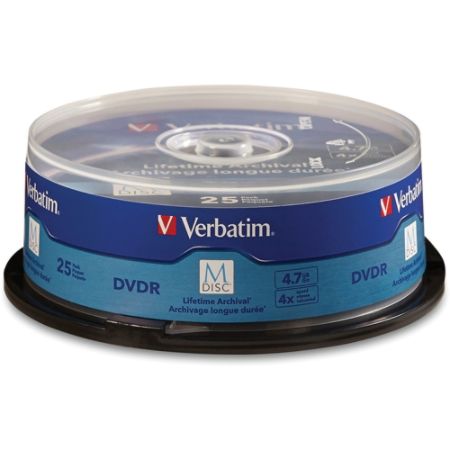 M-Disc DVDR 4.7GB 4X with Branded Surface - 25pk Spindle - TAA Compliant