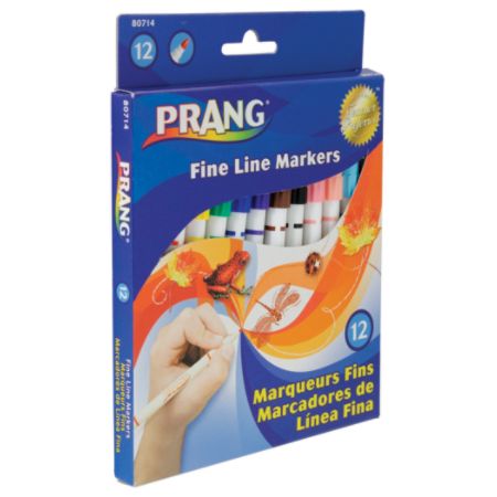 Prang Washable Art Markers Fine Tip Assorted Colors Pack Of 12 by