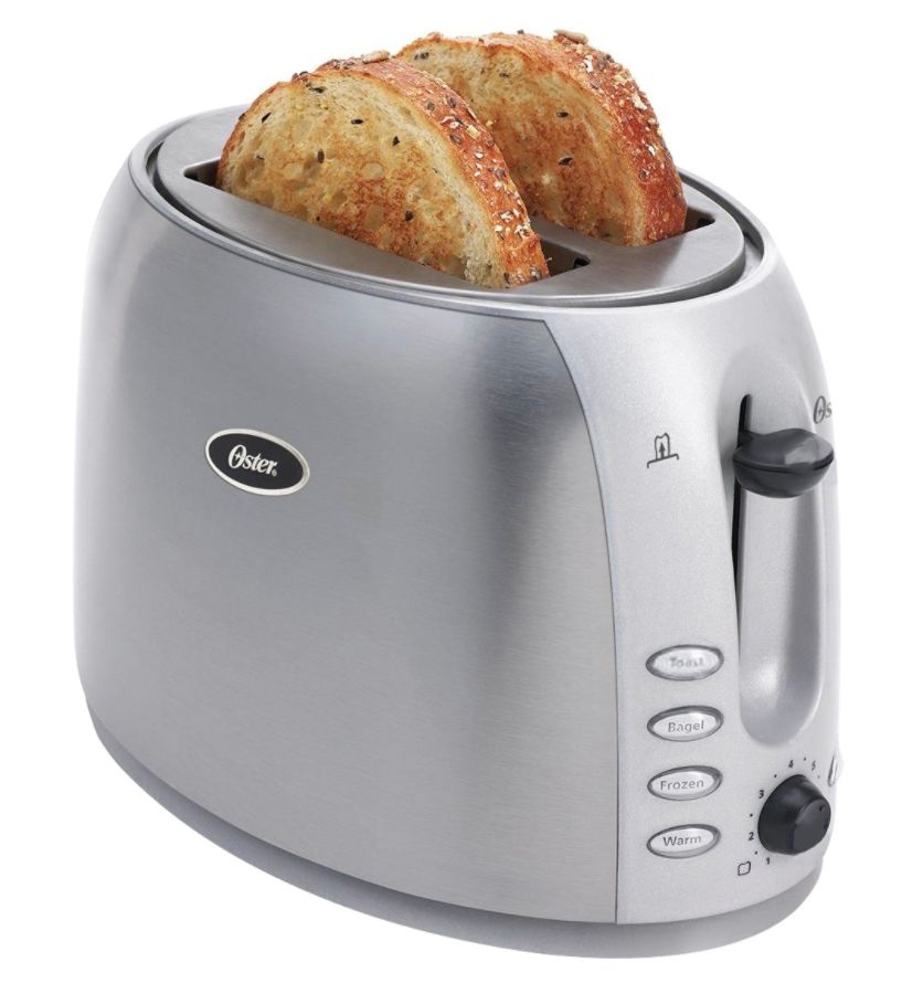Oster 2 Slice Toaster, 10"H x 15"W x 8"D, Silver