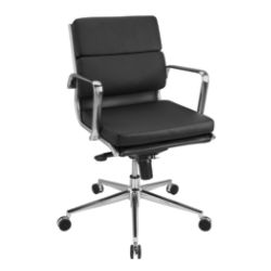 Realspace Nulla Bonded Leather Mid Back Chair BlackSilver ...