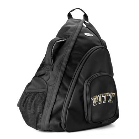 Denco Sports Luggage Travel Sling With 13.5" Laptop Pocket, Pittsburgh Panthers, 19"H x 12"W x 13"D, Black
