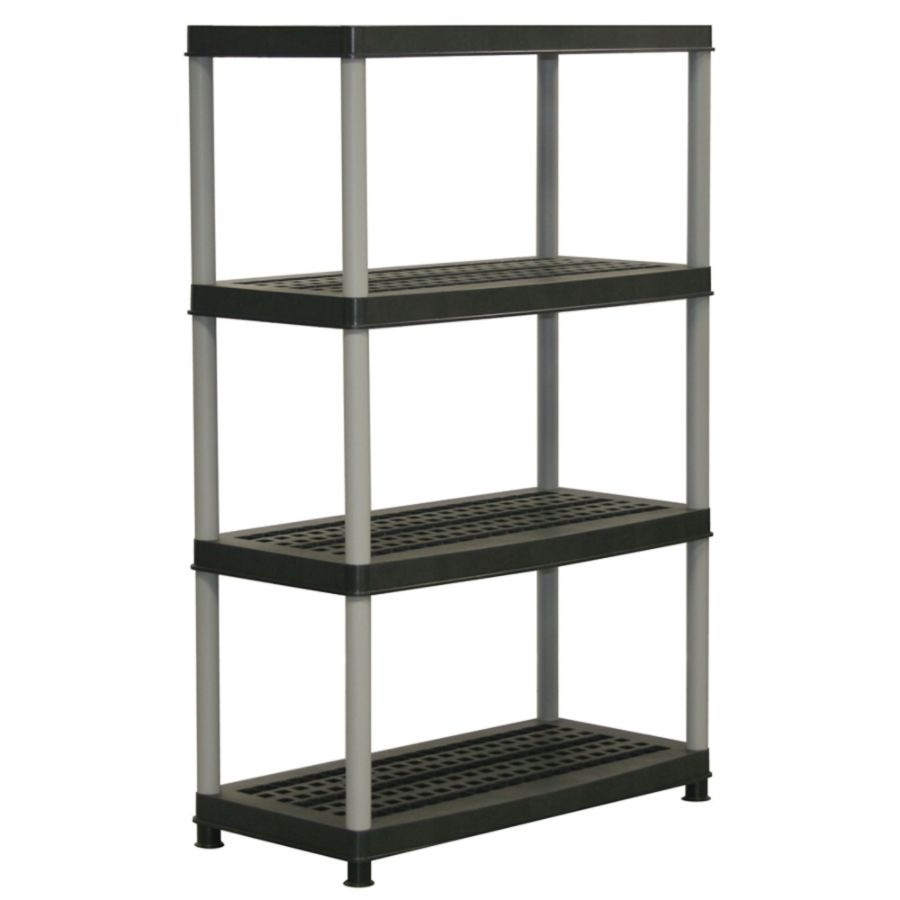 Home Design Products 4-Tier Heavy-Duty Shelving, 55 4/5"H x 36"W x 18 7/8"D, Black