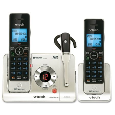 VTech&reg; LS6475-3 DECT 6.0 Digital Dual-Handset Cordless Phone System With Digital Answering, Champagne