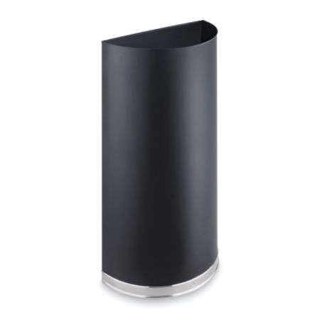 Safco&reg; Half-Round Receptacle, 12.5 Gallons, Black
