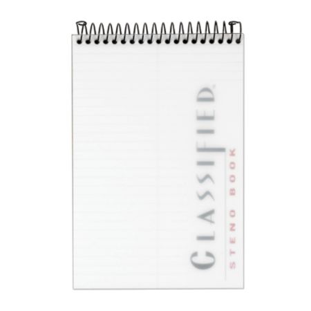 TOPS&reg; Docket&reg; Gold Classified Poly Cover Steno Book, 6" x 9", Gregg Ruled, 100 Sheets, White