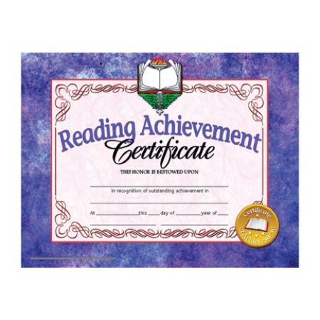Hayes Publishing Certificates Reading Achievement 8 12 x 11 Multicolor