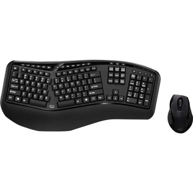 Adesso Tru Form Media 1500 Wireless Ergonomic Keyboard Laser Mouse