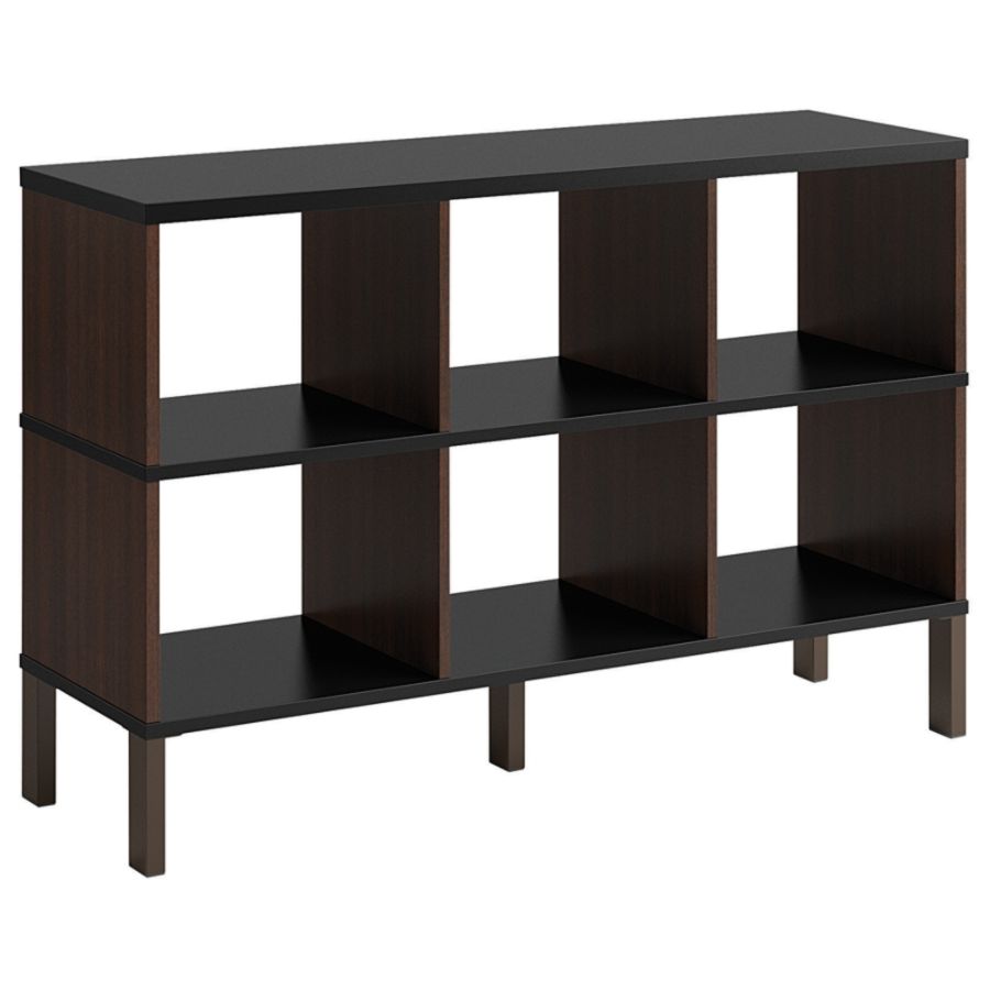 Christopher Lowell Geometrix Return/Storage Unit, 30 1/2"H x 46 5/8"W x 14 3/8"D, Classic Black/Mocha Oak