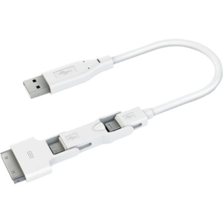 4XEM 3-in-1 USB To 30-Pin/Mini USB/Micro USB Adapter