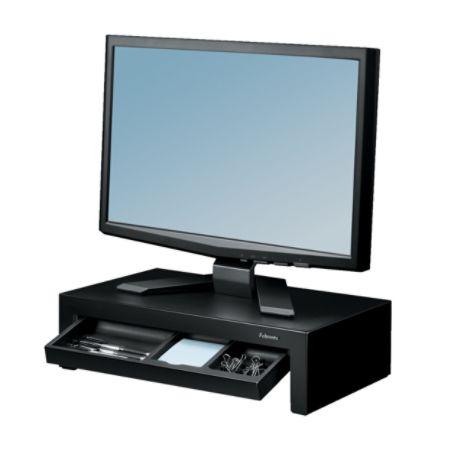 Fellowes&reg; Designer Suites Monitor Riser, 12.5"H x 5.13"W x 15.5"D, Black