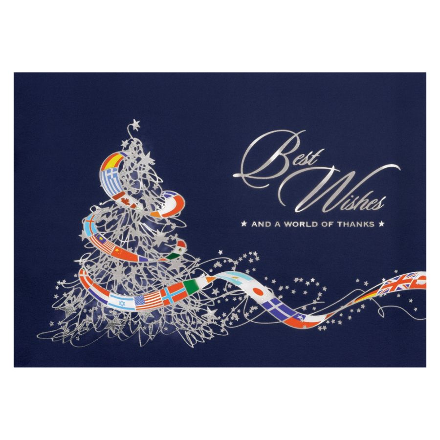 30% Recycled Personalized Holiday Card Favorites, 7 7/8" x 5 5/8", International Wishes, Box Of 25