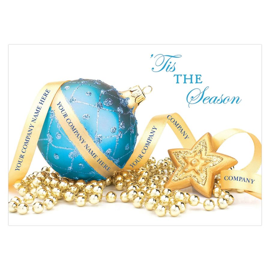 Personalized Identity Greeting Holiday Cards, 7 7/8" x 5 5/8", 'Tis The Season, Box Of 25