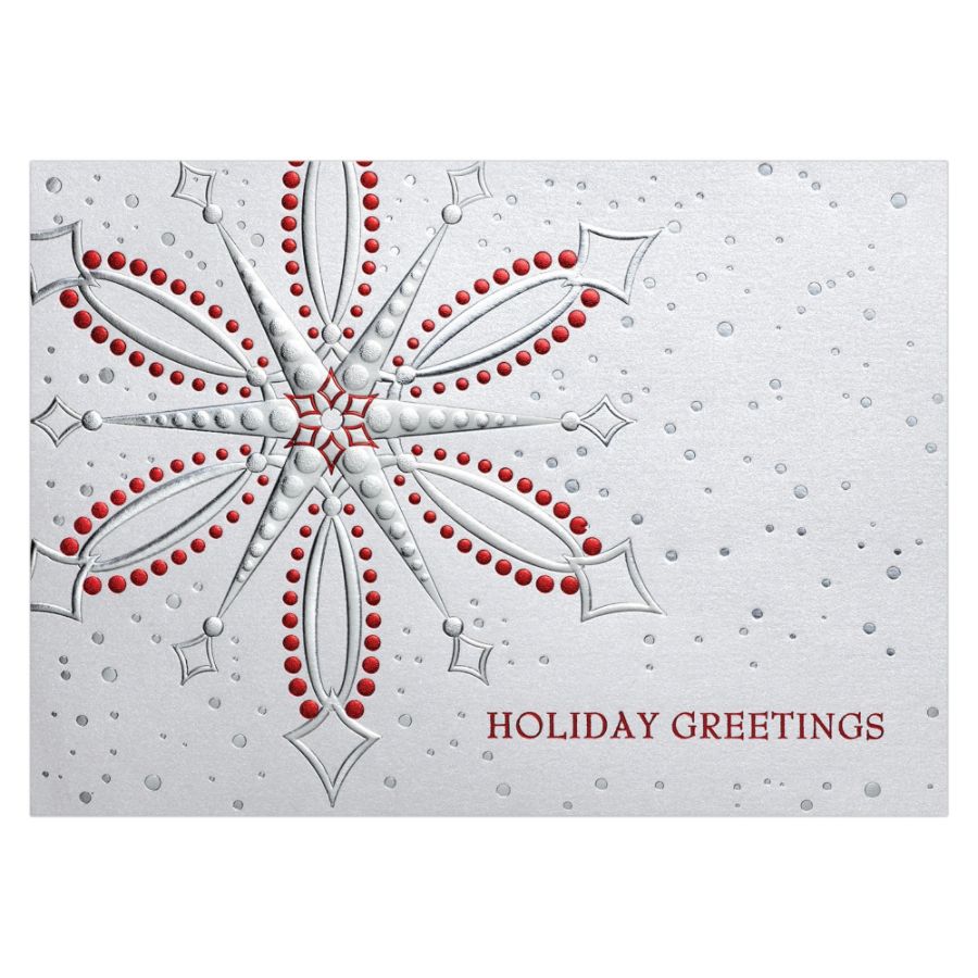 30% Recycled Personalized Holiday Card Favorites, 7 7/8" x 5 5/8", Snow Star, Box Of 25