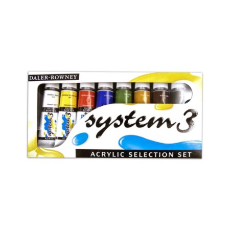 Daler Rowney System 3 Acrylic Paint Set Selection Set 75 Ml Pack Of 8 