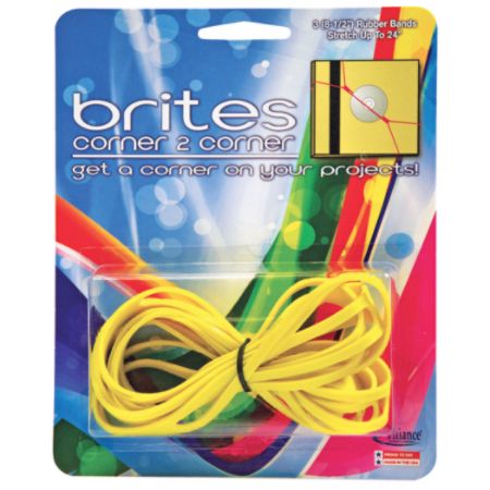 Alliance&reg; Rubber Corner-To-Corner Bands, 8 1/2", Yellow, Pack Of 3