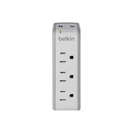 Belkin 3-Outlet Mini Surge Protector With USB Ports, White
