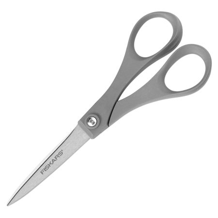 Fiskars&reg; Double-Thumb Scissors, 7", Pointed, Gray