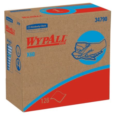 Kimberly-Clark Professional&trade; Wipers WypAll&trade; X60 Pop-Up&trade; Box, 9 1/10" x 16 4/5", Box Of 126