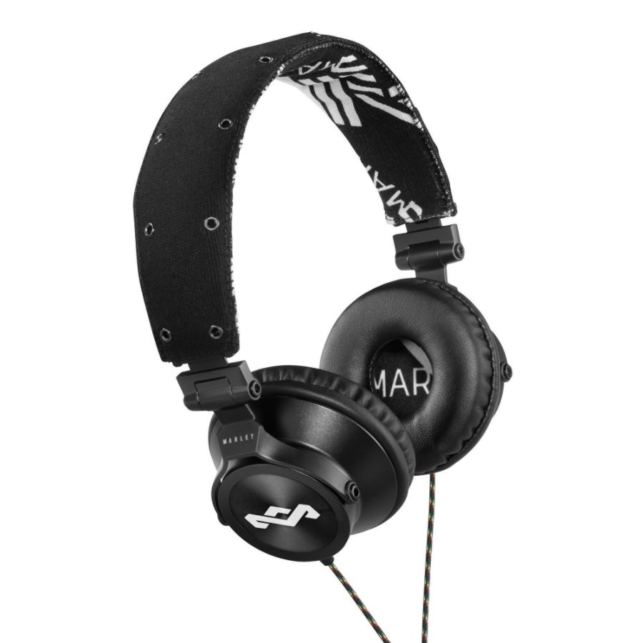 Marley Jammin "Revolution" On-Ear Headphones With Carry Bag, 3 Button Control, Midnight
