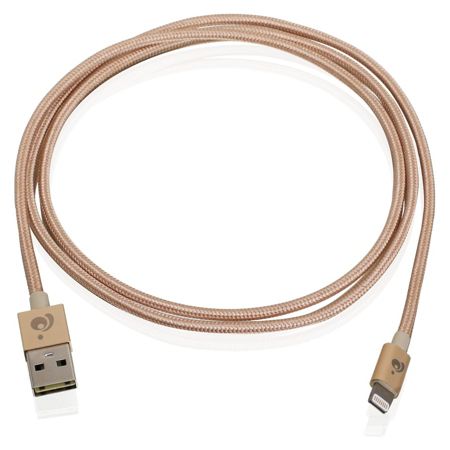 IOGear&reg; Charge And Sync Flip Pro Reversible USB To Lightning Cable, 3.3', Gold, 1R0024
