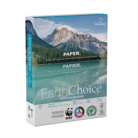 Domtar EarthChoice&reg; Office Paper, 8 1/2" x 11", 20 Lb, FSC Certified, Ream Of 500 Sheets