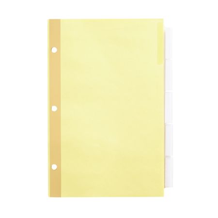 Office Depot&reg; Brand Mini Insertable Dividers With Tabs, 5 1/2" x 8 1/2", Clear, 5-Tab