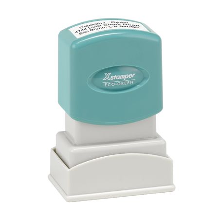 ECO-GREEN Xstamper&reg; Pre-Inked Small Rectangular Stamp, N04, 67% Recycled, 1/2" x 1 1/16" Impression