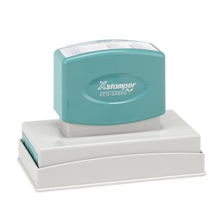 ECO-GREEN Xstamper&reg; Pre-Inked Large Stamp, N27, 65% Recycled, 1 9/16" x 3 15/16" Impression