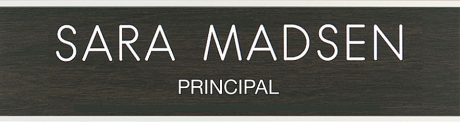 Acrylic Engraved Sign With Metal Wraparound