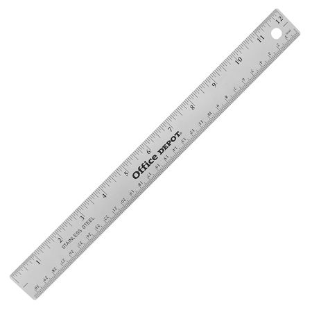 Office Depot&reg; Brand Stainless Steel Ruler, 12"