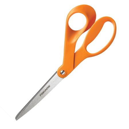 Fiskars&reg; Our Finest Contoured Scissors, 8", Bent, Orange