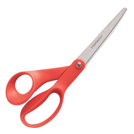 Fiskars&reg; Our Finest Contoured Scissors, 8" Pointed, Red (Left-Handed) Handles