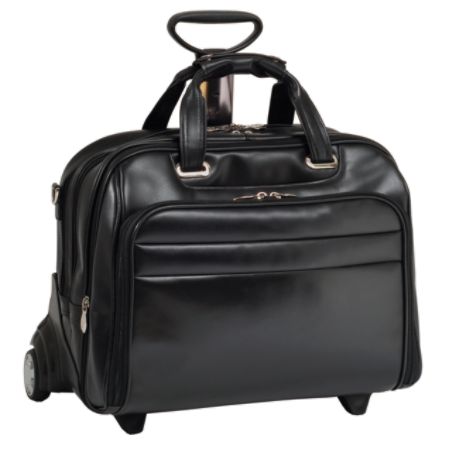 McKleinUSA Midway Fly-Through Checkpoint-Friendly 2-in-1 Removable-Wheeled 17" Laptop Case, Black