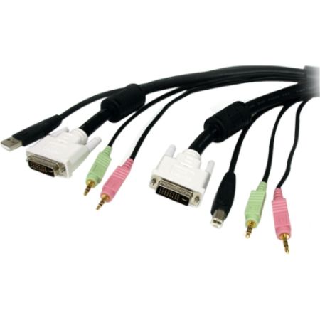 StarTech.com 10 ft 4-in-1 USB DVI KVM Cable with Audio and Microphone