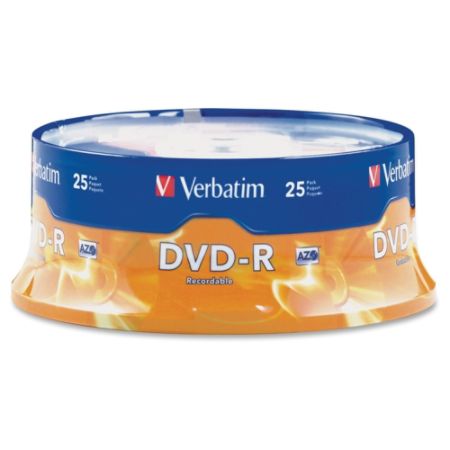Verbatim&reg; DVD-R Recordable Media, With Spindle, 4.7GB/120 Minutes, Pack Of 25