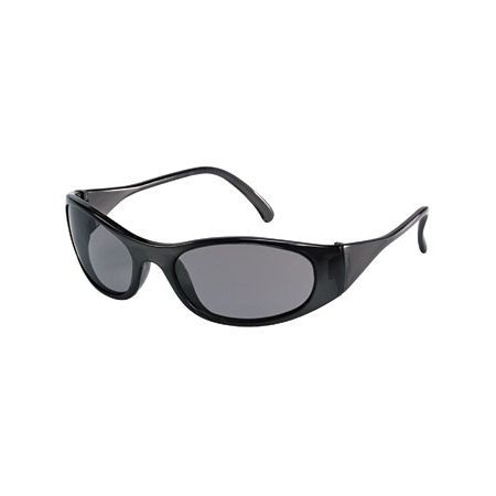 Crews Frostbite2 Safety Glasses, Frost Black Frame, Squared Gray Lens