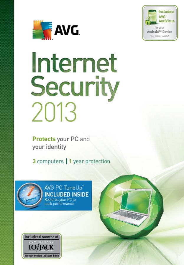 AVG Internet Security 2013 + PC Tune-Up, For 3 Users, Traditional Disc