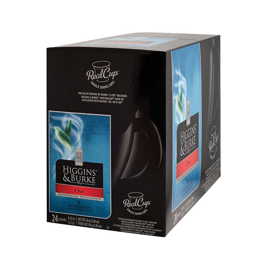 Higgins & Burke RealCup&trade; Chai Tea Capsules, 2.96 Oz., Box Of 24